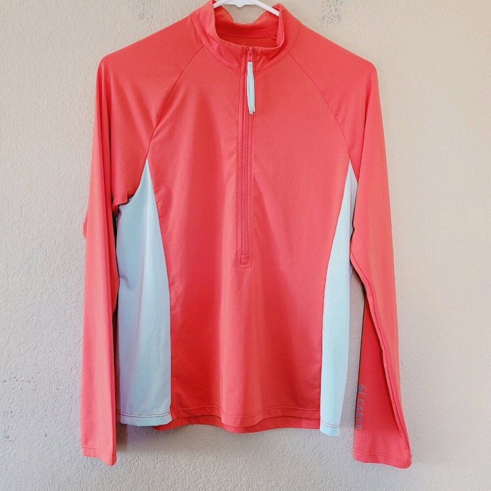 Carve Designs Coral and White Long Sleeve Rash Guard